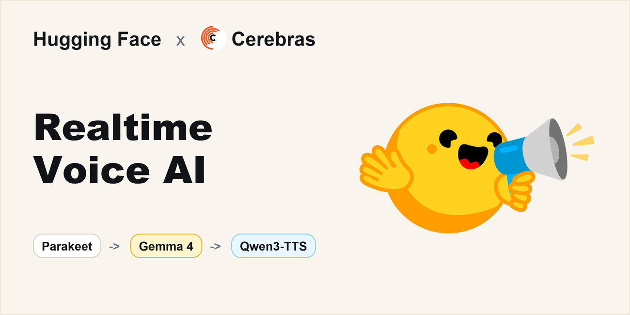 Gemma 4 rodando em hardware Cerebras para voz em tempo real